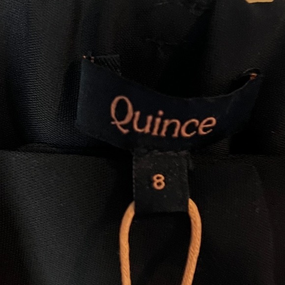 Quince Women's Stretch Crepe Pleated Wide Leg Pants 28" Black 8 Staple Work Luxe - Picture 4 of 8